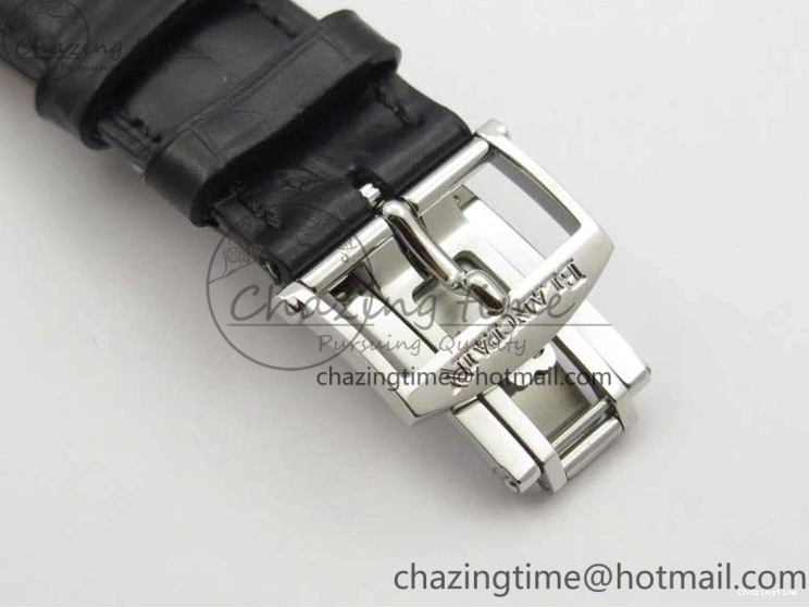 0311 MultiPurpose Villeret 6654 SS Complicated Function OMF 1:1 Best Edition White Dial on Black Leather Strap A6654 V 7901